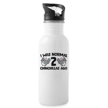 Propriétaire de chinchilla J’étais avant 2 chinchillas - Gourde avec paille intégrée - blanc - Droite