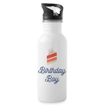 Birthday Boy - Shirt for all birthday children! - Water bottle with straw - white - Right