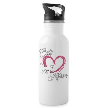 Cats Mama Motif Femmes Cadeau Porte-Chat - Gourde avec paille intégrée - blanc - Droite