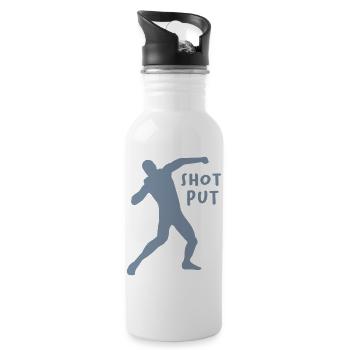 Shot Put Design Gift - Water bottle with straw - white - Right