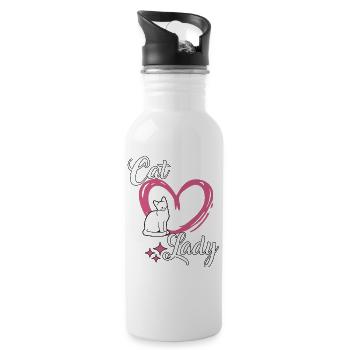 Mignon Chat Disant Tenue Chat Lady Cats - Gourde avec paille intégrée - blanc - Droite
