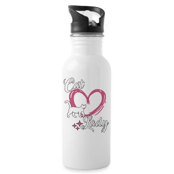 Chats Lady Cats Mama Cats Cadeau Miaou - Gourde avec paille intégrée - blanc - Droite