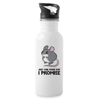 Rat Owner Just One More Rat I Promise Funny Rats - Trinkflasche mit integriertem Trinkhalm - Weiß - Rechts