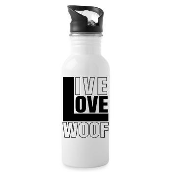 Live Love Woof - Water bottle with straw - white - Right