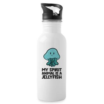 My Spirit Animal Is A Jellyfish - Water bottle with straw - white - Right