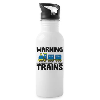 L’avertissement peut parler spontanément des trains - Gourde avec paille intégrée - blanc - Droite