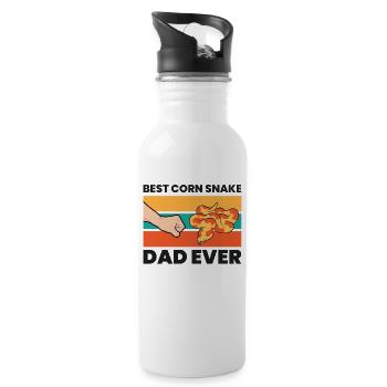 Corn Snake Papa Best Corn Snake Dad Ever - Water bottle with straw - white - Right