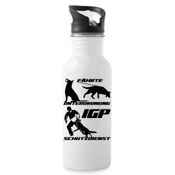 IGP Edition 2022 ehemals IPO - Trinkflasche mit integriertem Trinkhalm - Weiß - Rechts
