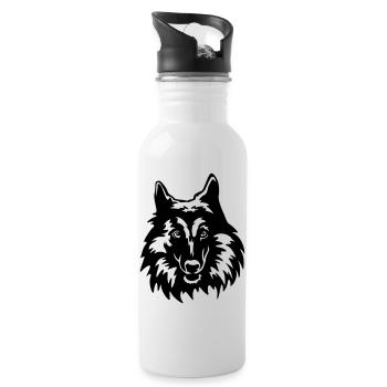 Tervueren head - Water bottle with straw - white - Right