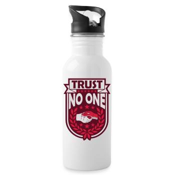 trust no one quote - Water bottle with straw - white - Right