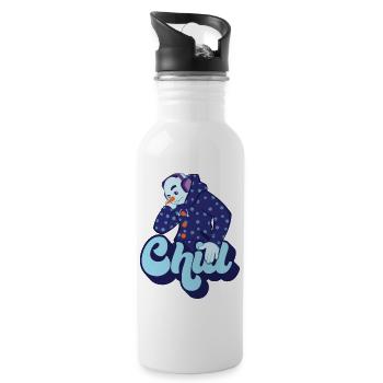 Chill Cool Fun Bonhomme de neige hiver Neige Cadeau de Noël - Gourde avec paille intégrée - blanc - Droite