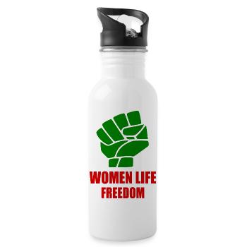 Women life freedom - Trinkflasche mit integriertem Trinkhalm - Weiß - Rechts
