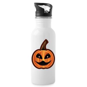 Halloween pumpkin - Water bottle with straw - white - Right