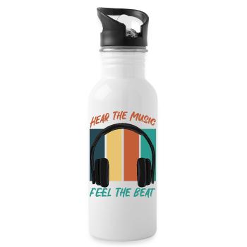 Hear The Music - Water bottle with straw - white - Right