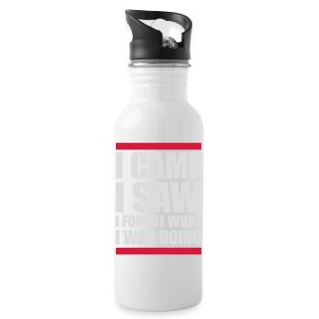I came saw forget - Trinkflasche mit integriertem Trinkhalm - Weiß - Rechts