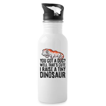 Sie haben einen Hund? Ich ziehe einen winzigen - Trinkflasche mit integriertem Trinkhalm - Weiß - Rechts