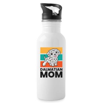 Funny Dalmatian Mom Dalmatian Dog - Water bottle with straw - white - Right