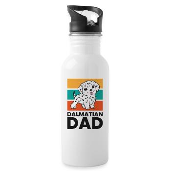 Funny Dalmatian Dad Dalmatian Dog - Water bottle with straw - white - Right