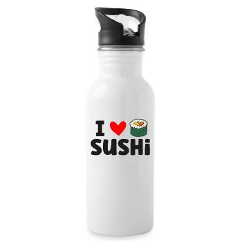 I Love Sushi Love Sushi Rolls - Water bottle with straw - white - Right