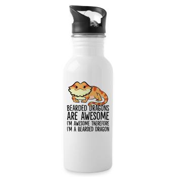 Les dragons barbus sont fantastiques Je suis fantastique - Gourde avec paille intégrée - blanc - Droite