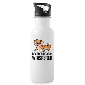 Bearded Dragon Whisperer Reptile Bearded Dragon - Water bottle with straw - white - Right