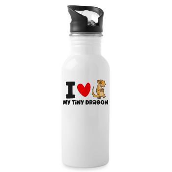 J’adore mon petit dragon Reptile Pet - Gourde avec paille intégrée - blanc - Droite