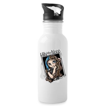 hihi, aber nein Danke - Trinkflasche mit integriertem Trinkhalm - Weiß - Rechts