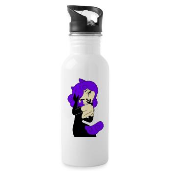 Cosplay Gothic Metal Beauty Princess Purple Girl - Water bottle with straw - white - Right
