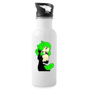Capuche Femme Gothique Chevaux Vert Robe Noir 2022 - Gourde avec paille intégrée - blanc - Droite