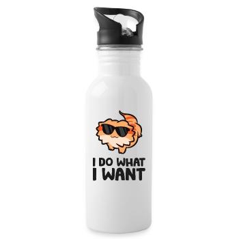 I Do What I Want Reptile Lizard Bearded Dragon - Water bottle with straw - white - Right