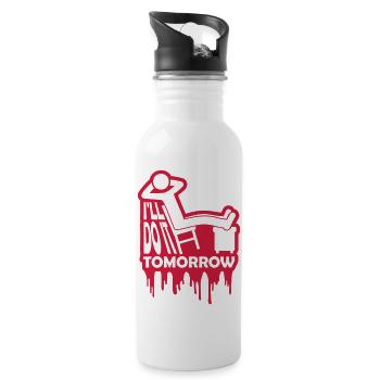 do it tomorrow quote - Water bottle with straw - white - Right
