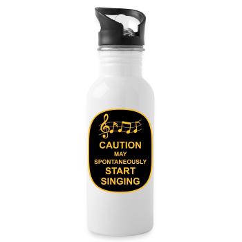 may spontaneously start singing - Trinkflasche mit integriertem Trinkhalm - Weiß - Rechts
