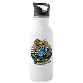 Blue Camel - Water bottle with straw - white - Right