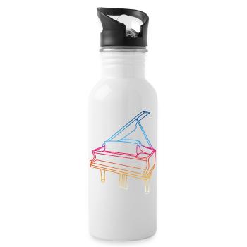 Flügel Zeichnung - Trinkflasche mit integriertem Trinkhalm - Weiß - Rechts