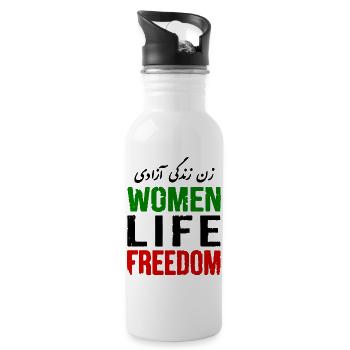 Women life freedom - Water bottle with straw - white - Right