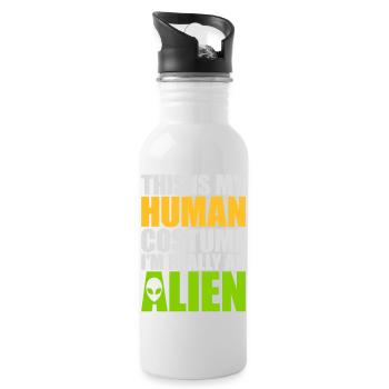 human costume alien Zitat - Trinkflasche mit integriertem Trinkhalm - Weiß - Rechts