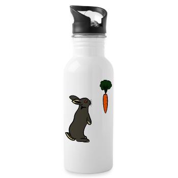 Bunnytised - Trinkflasche mit integriertem Trinkhalm - Weiß - Rechts