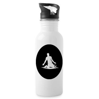 Fußball Soccer - Trinkflasche mit integriertem Trinkhalm - Weiß - Rechts