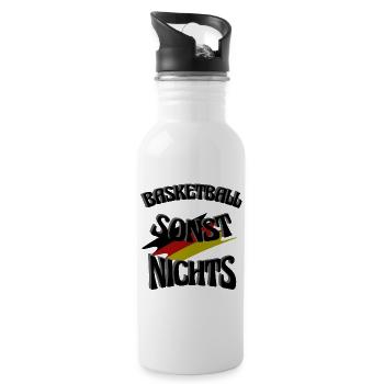 Basketball sonst Nichts, mit Leib und Seele Fan - Trinkflasche mit integriertem Trinkhalm - Weiß - Rechts