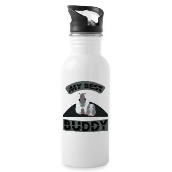 MY BEST BUDDY, Hamster, Haustier - Trinkflasche mit integriertem Trinkhalm - Weiß - Rechts
