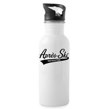 Après-Ski – Instructor (Schriftzug, Apres Ski / B) - Trinkflasche mit integriertem Trinkhalm - Weiß - Rechts