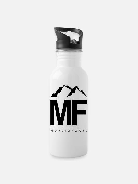 MFTransparent - Water bottle with straw - white