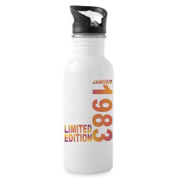 40th Birthday Man 40 Years Limited Edition Janvier - Gourde avec paille intégrée - blanc - Droite
