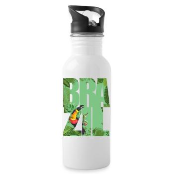 Brazilien - Trinkflasche mit integriertem Trinkhalm - Weiß - Rechts
