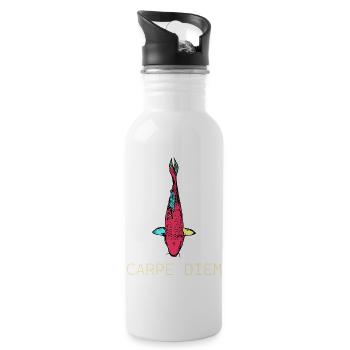 Neon Koi Carpe Diem - Trinkflasche mit integriertem Trinkhalm - Weiß - Rechts