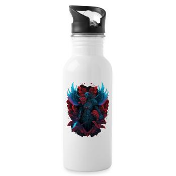Gothique Saint-Valentin | Saint-Valentin | Cadeau - Gourde avec paille intégrée - blanc - Droite