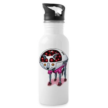 Cherry Dog - Trinkflasche mit integriertem Trinkhalm - Weiß - Rechts