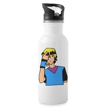 Karateka - Trinkflasche mit integriertem Trinkhalm - Weiß - Rechts