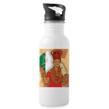 Nigeria Nigerian Africa Flag Pride I Gift - Water bottle with straw - white - Right