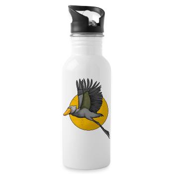 Shoebill Bird Ornithologist Forest I Gift - Water bottle with straw - white - Right
